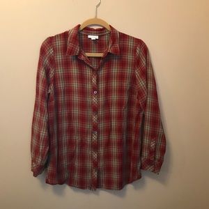 J.Jill plaid blouse medium